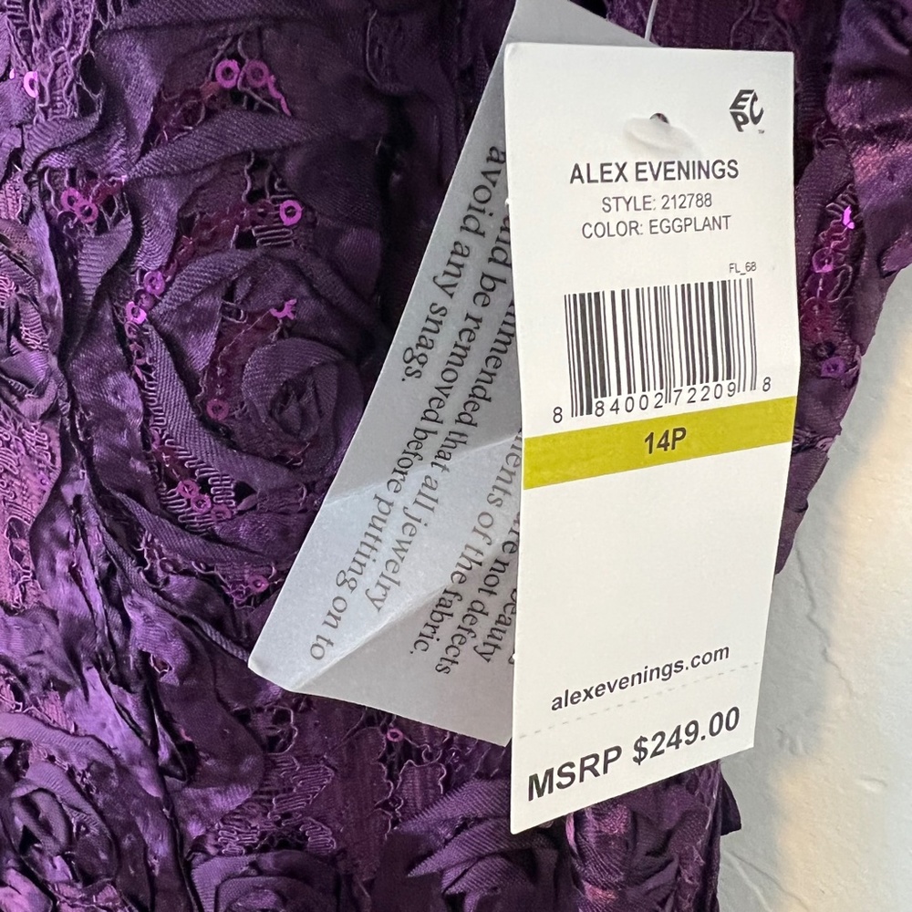 NWT Alex Evenings Formal Dress Rosette A Line Gown - Picture 11 of 15